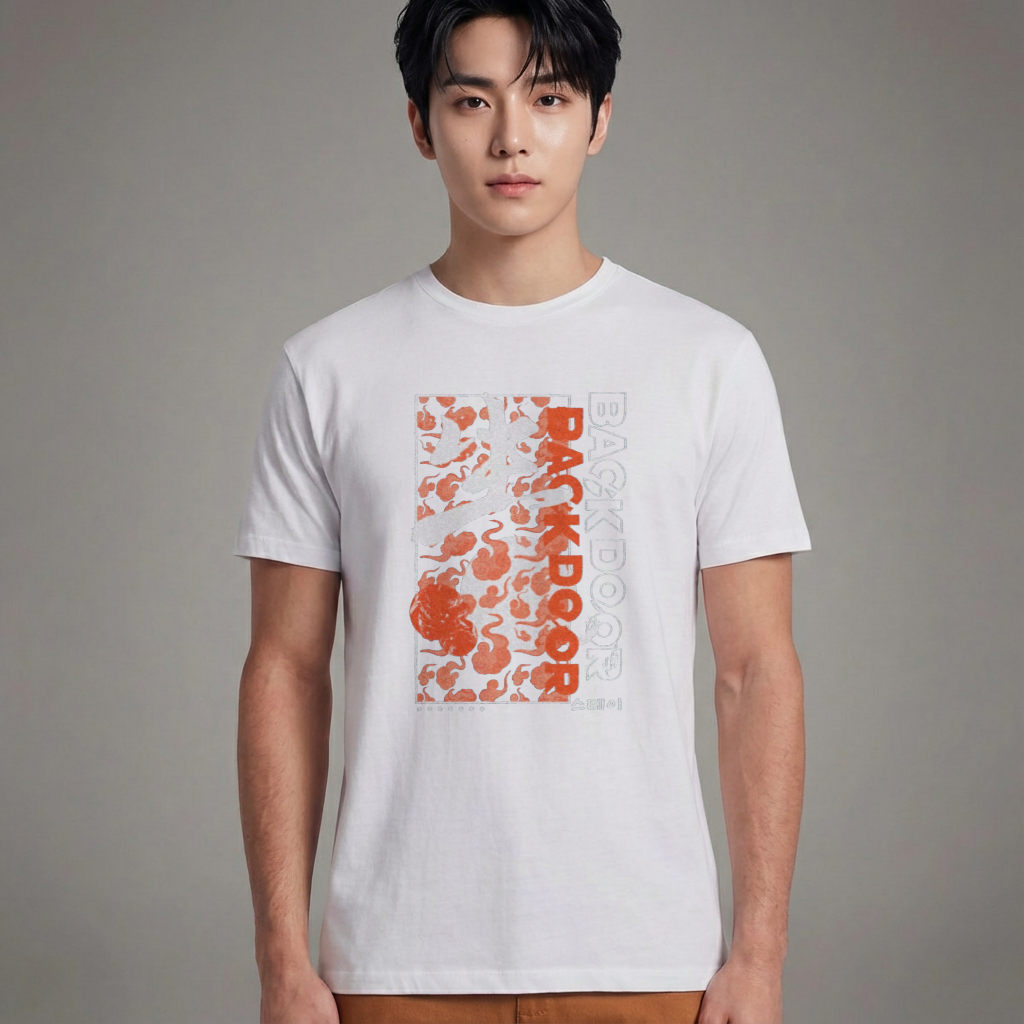 Camiseta Básica Stray Kids Back Door - Branca