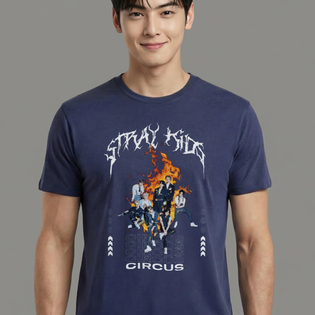Camiseta camiseta-basica-stray-kids-circus - Azul