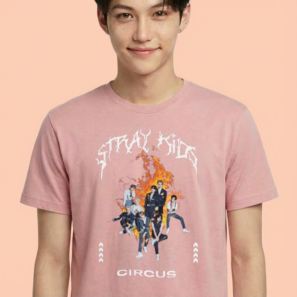 Camiseta camiseta-basica-stray-kids-circus - Rosa