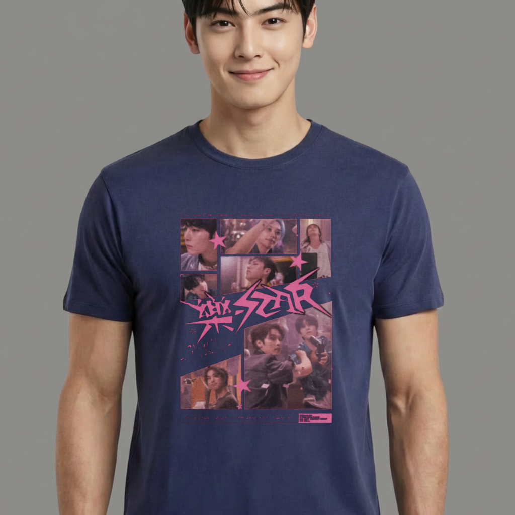 Camiseta camiseta-basica-stray-kids-everywhere-all-around-the-world - Azul