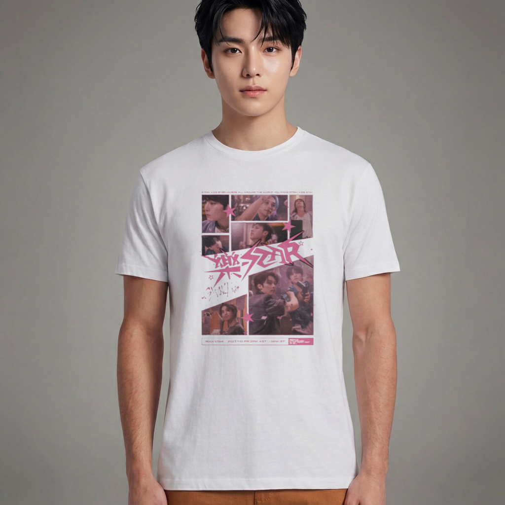 Camiseta Básica Stray Kids Everywhere All Around The World - Branca