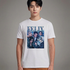 Camiseta Stray Kids Felix Retro branca