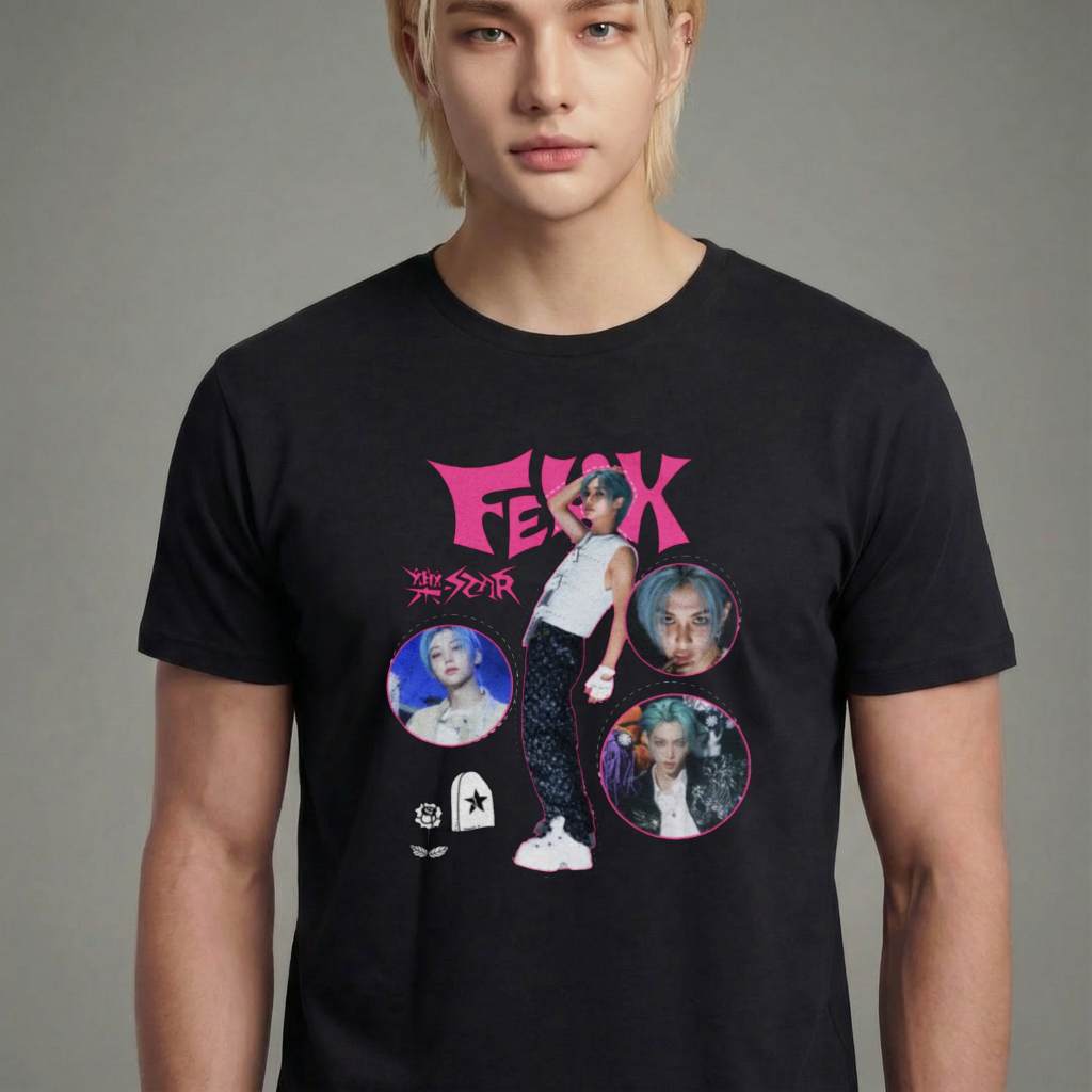 Camiseta camiseta-basica-stray-kids-felix - Preta