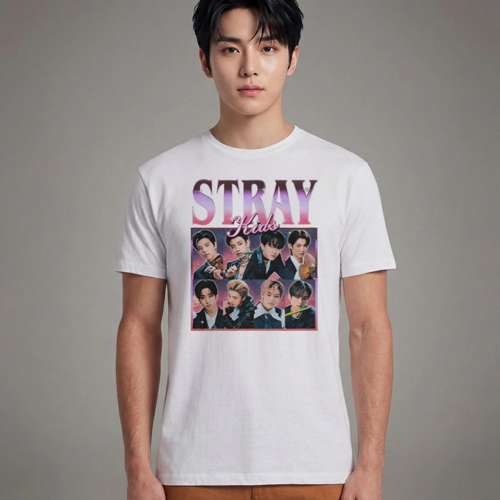 Camiseta Básica Stray Kids Graphic - Branca
