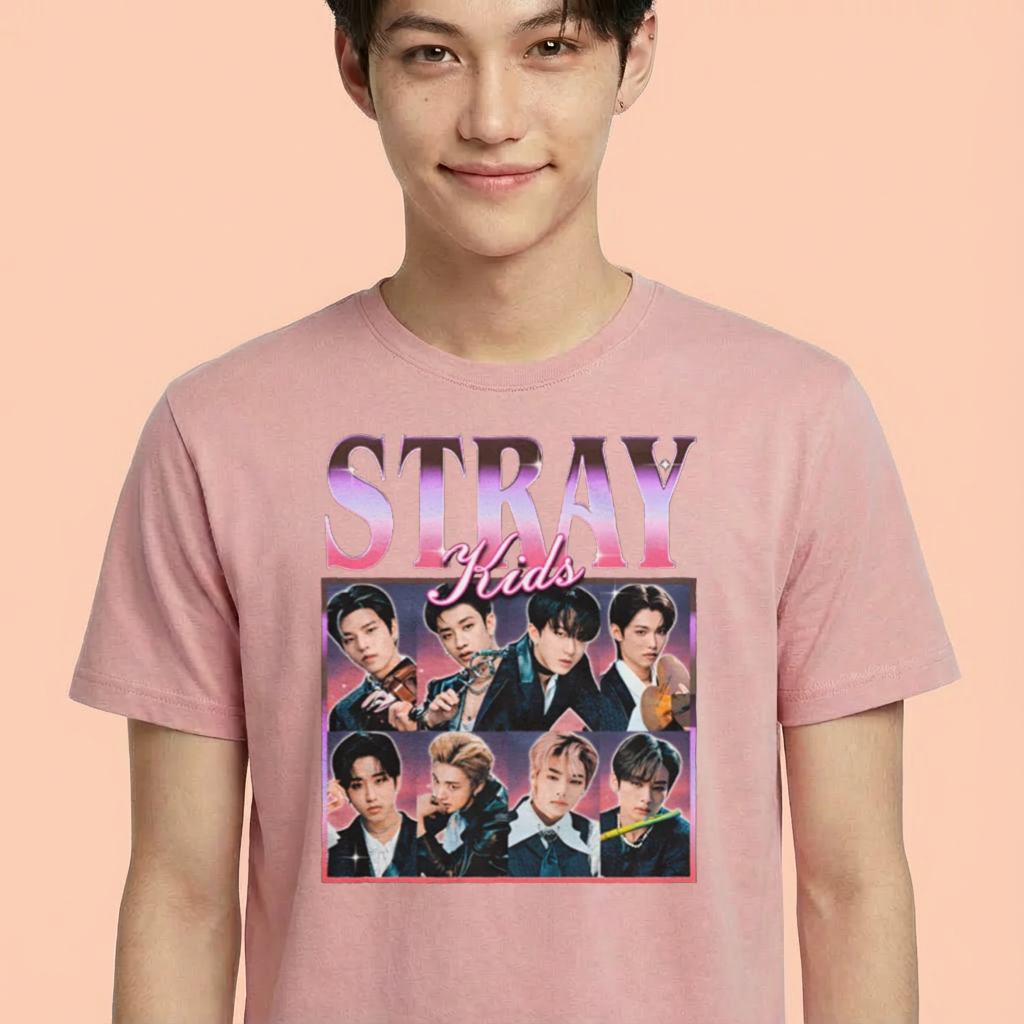 Camiseta camiseta-basica-stray-kids-graphic - Rosa