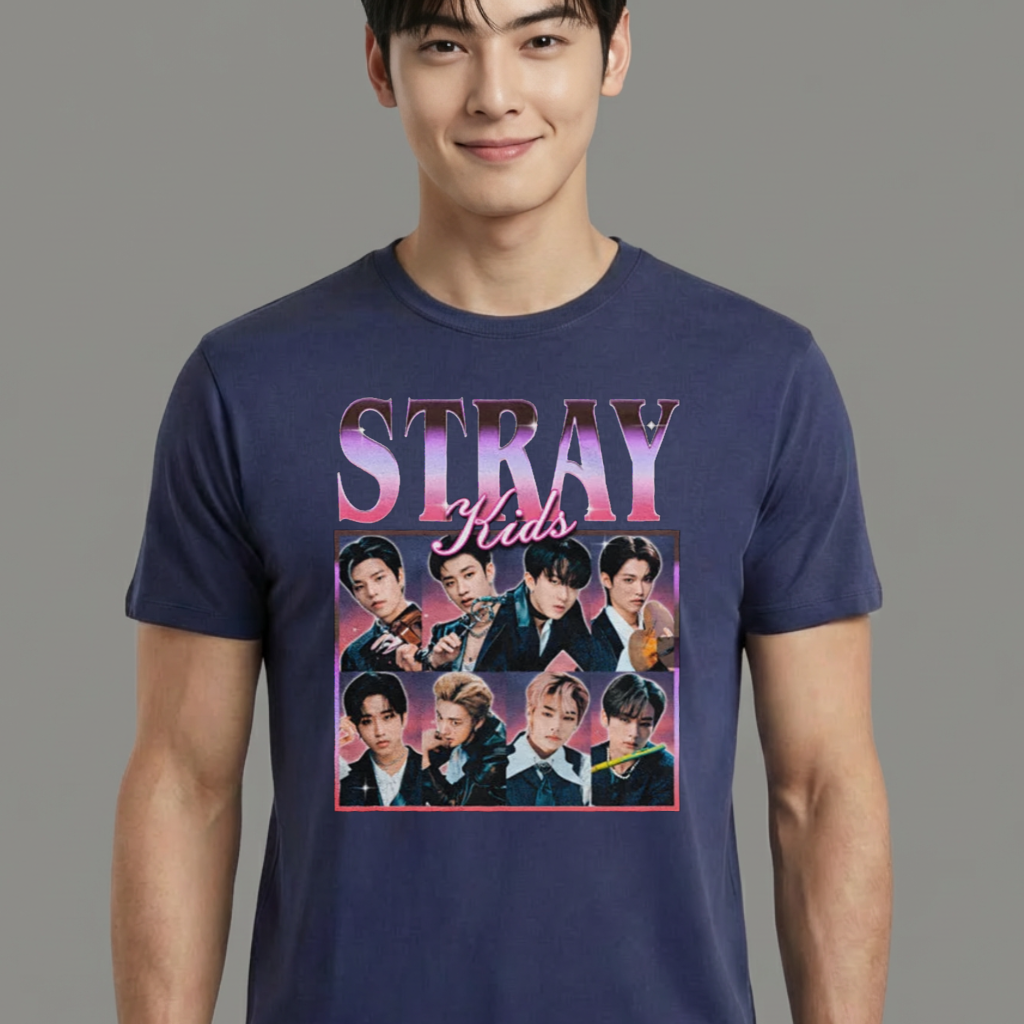 Camiseta Stray Kids Graphic azul