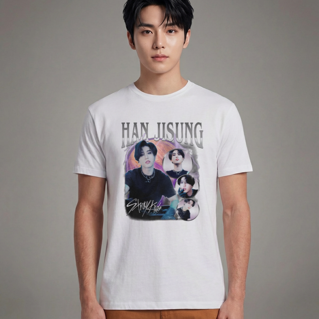 Camiseta Básica Stray Kids Han Jisung - Branca