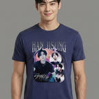 Camiseta Stray Kids Han Jisung azul