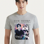 Camiseta Stray Kids Han Jisung cinza