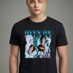 Camiseta Stray Kids Hyunjin Graphic preta