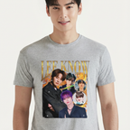 Camiseta Stray Kids Lee Know Retro cinza
