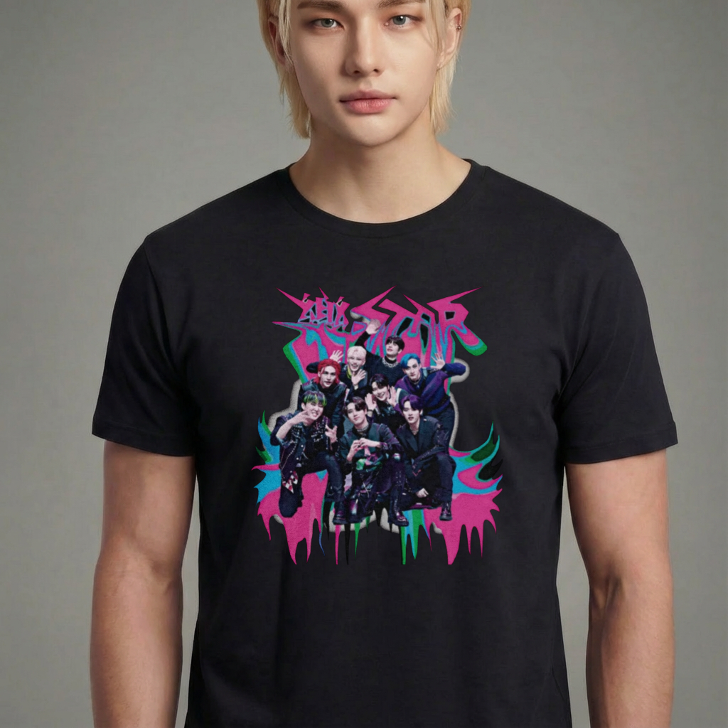 Camiseta Stray Kids Rockstar Album preta