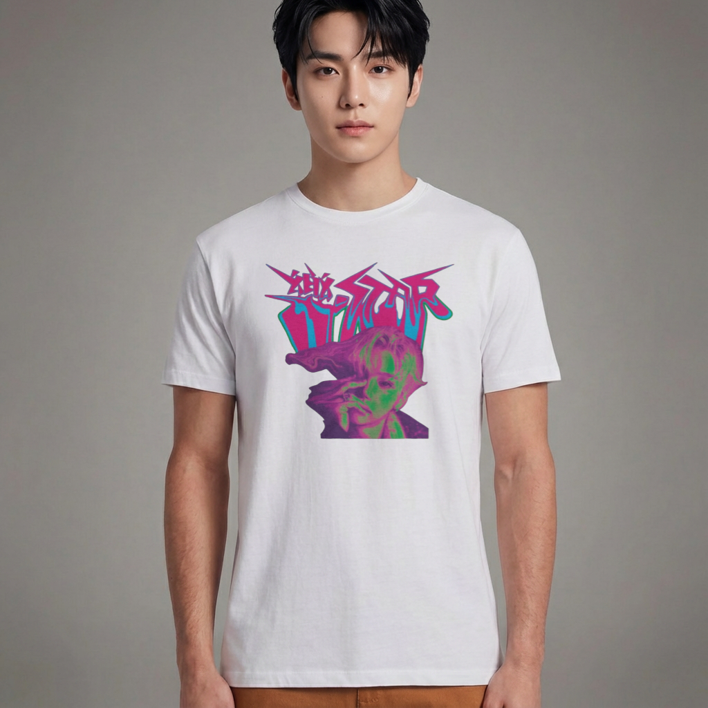 Camiseta Básica Stray Kids Rockstar Graphic - Branca