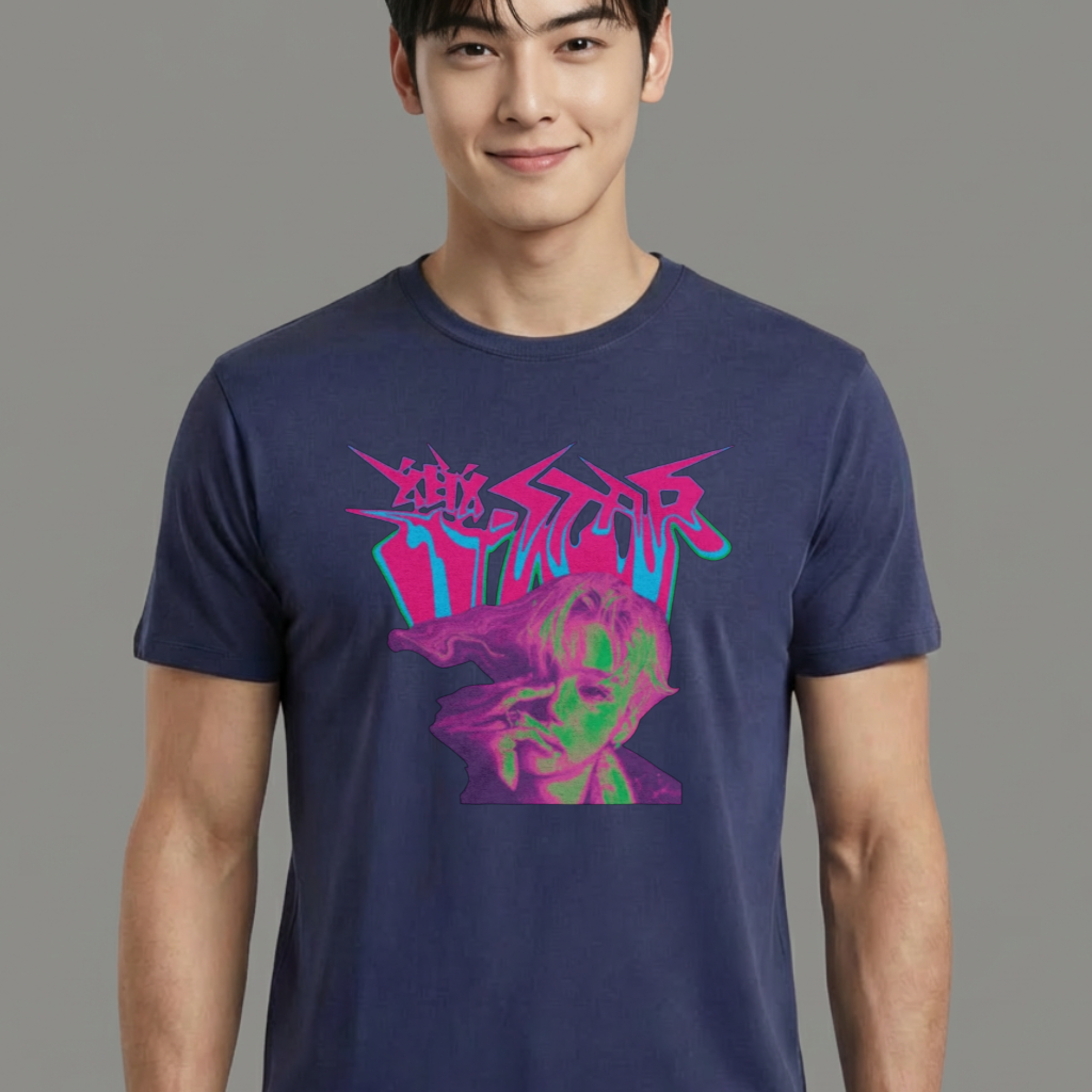 Camiseta camiseta-basica-stray-kids-rockstar-graphic - Azul