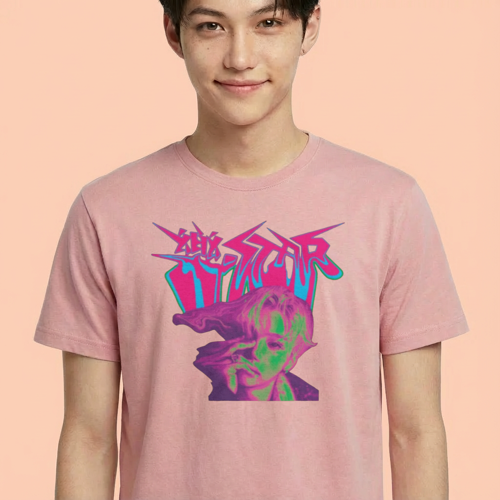 Camiseta camiseta-basica-stray-kids-rockstar-graphic - Rosa