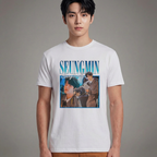 Camiseta Stray Kids Seungmin Retro branca