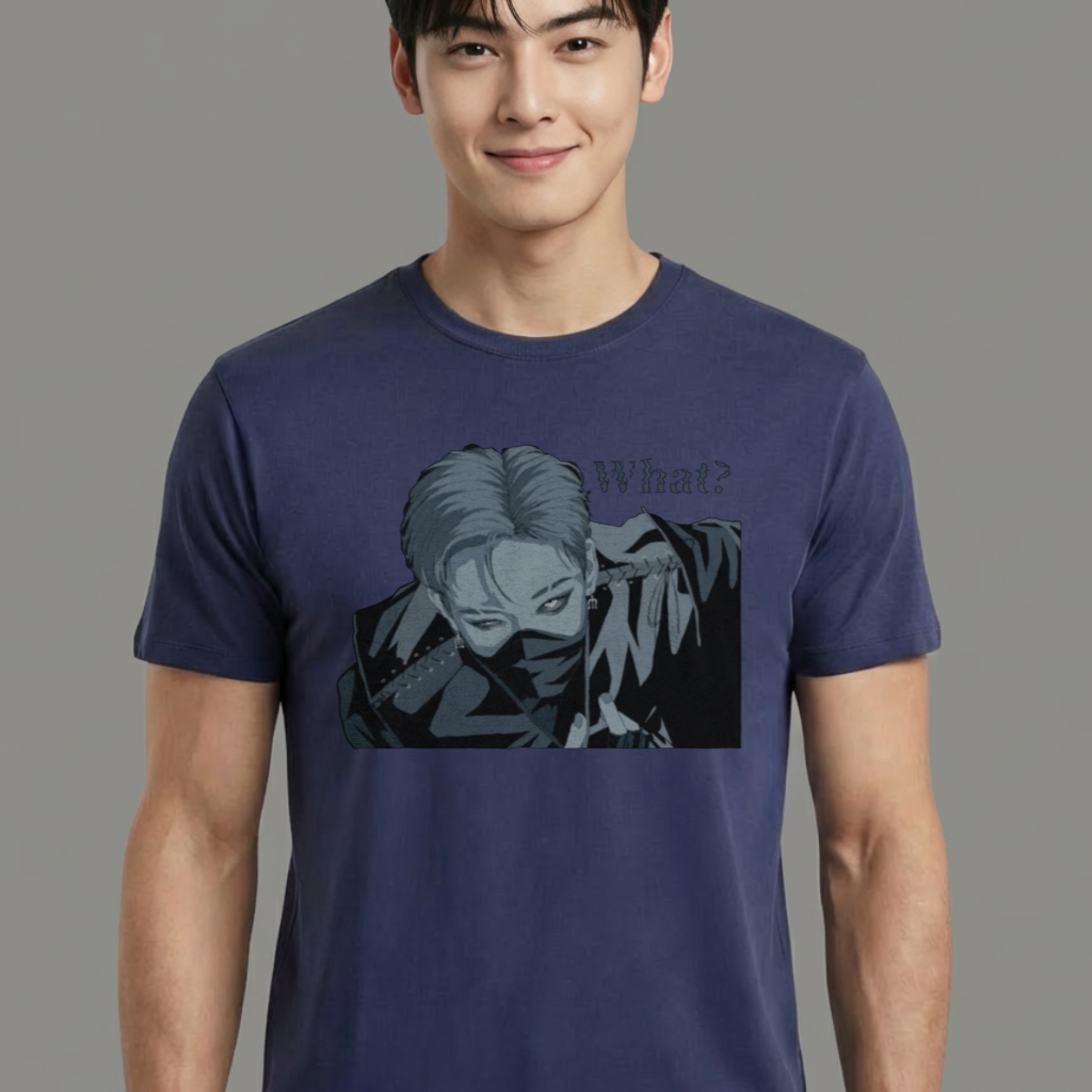 Camiseta Stray Kids What ? azul