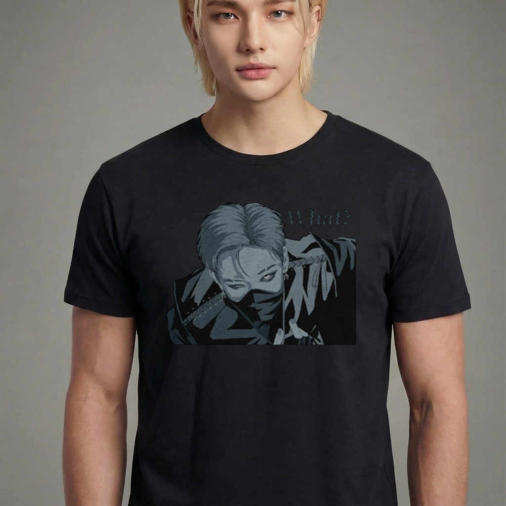 Camiseta camiseta-basica-stray-kids-what - Preta