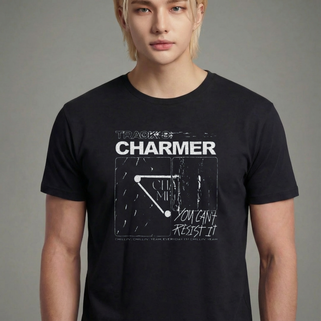 Camiseta camiseta-basica-stray-kids-you-cant-resist-it - Preta