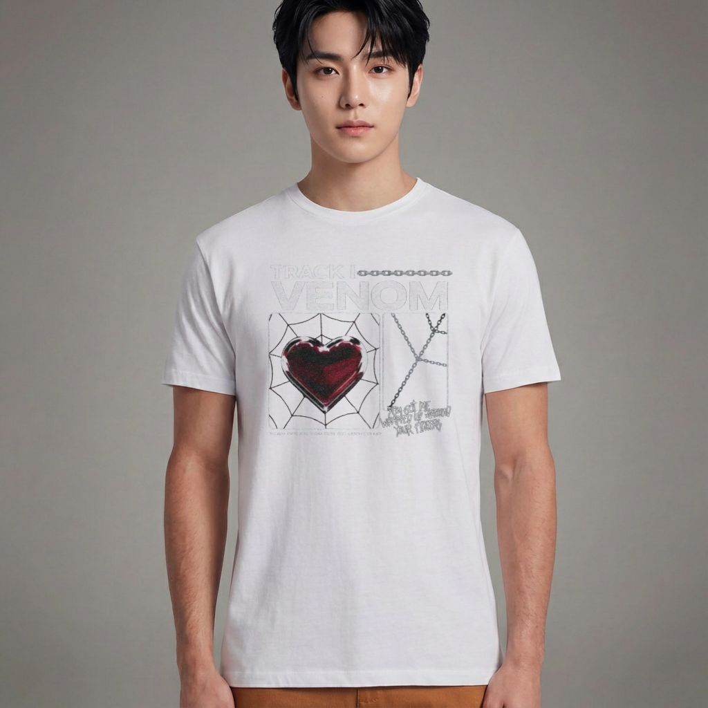 Camiseta camiseta-basica-stray-kids-you-got-me-locked-up - Branca