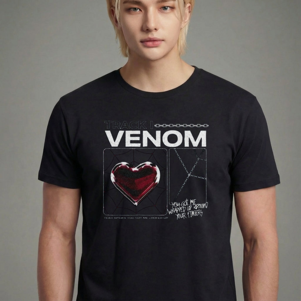 Camiseta camiseta-basica-stray-kids-you-got-me-locked-up - Preta