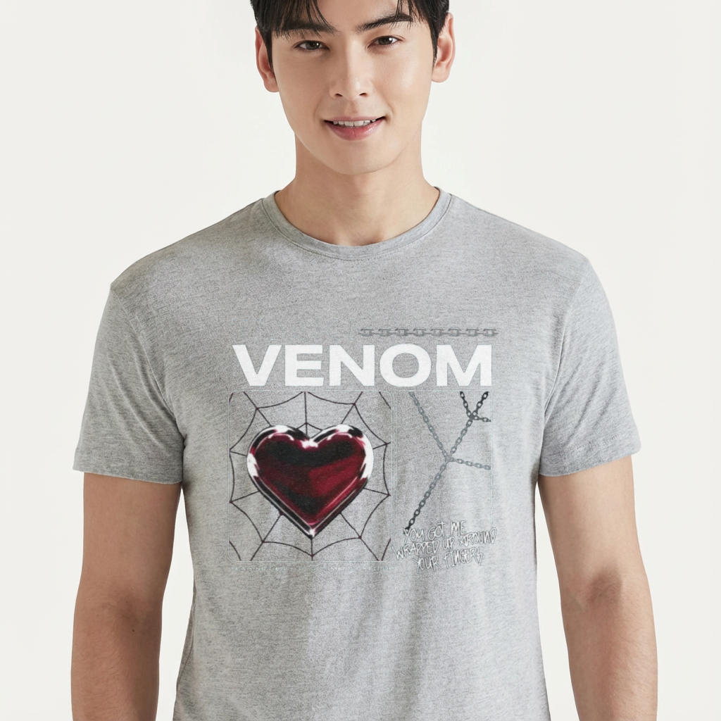 Camiseta camiseta-basica-stray-kids-you-got-me-locked-up - Cinza