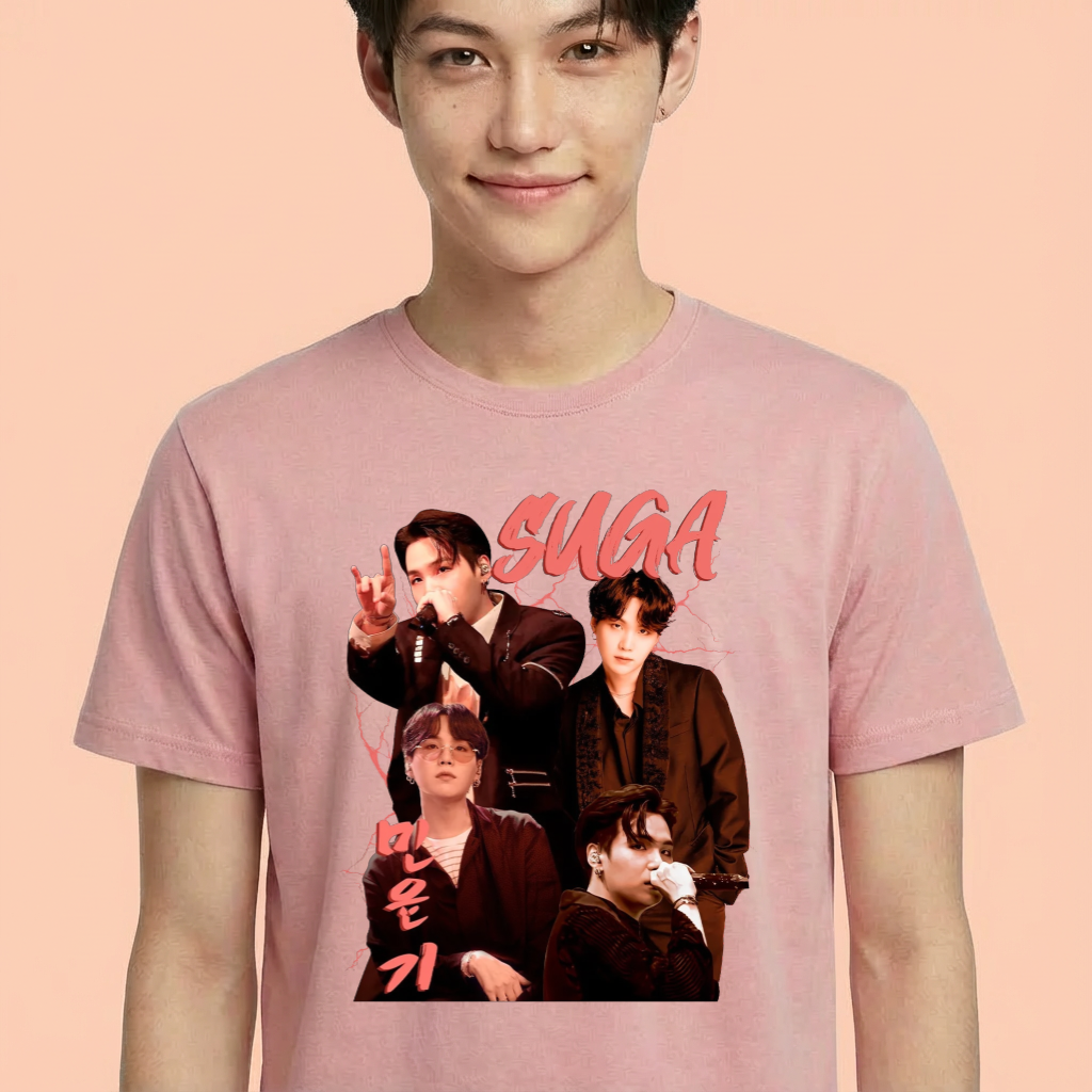 Camiseta Suga BTS rosa