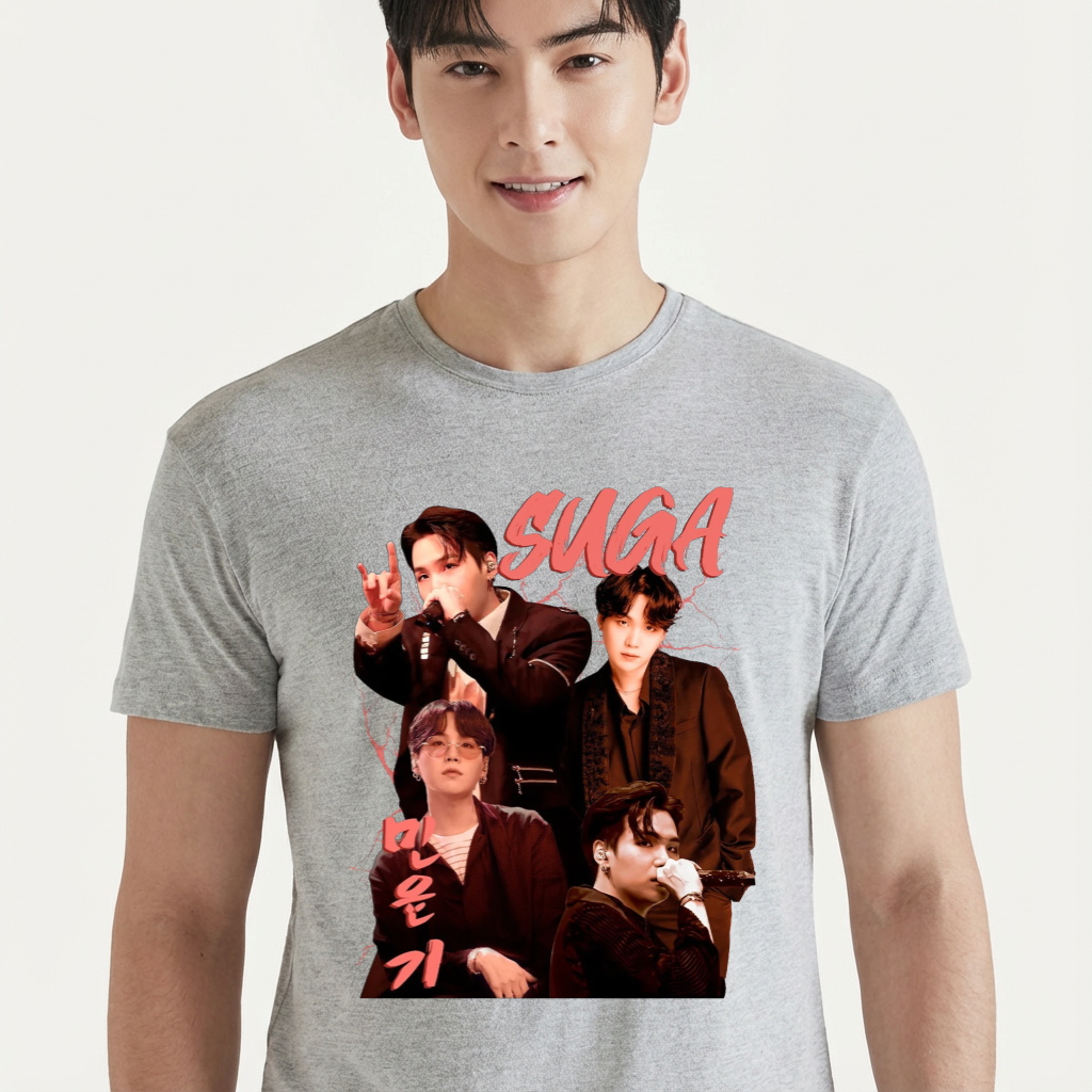 Camiseta camiseta-basica-suga-bts - Cinza