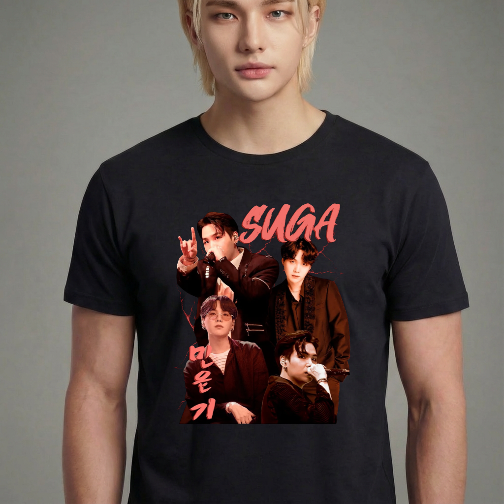 Camiseta camiseta-basica-suga-bts - Preta