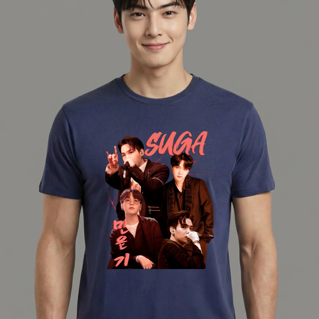 Camiseta Suga BTS azul