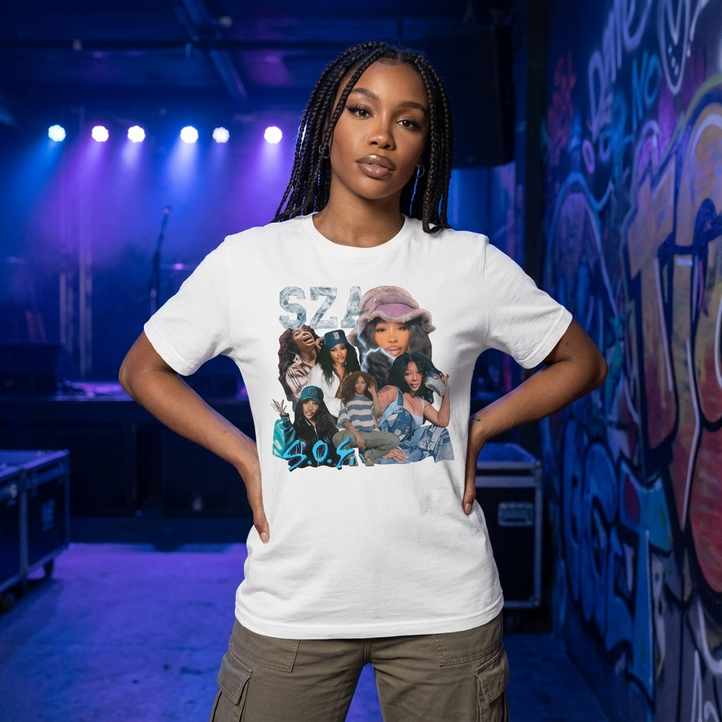 Camiseta Básica SZA Style Sos - Branca