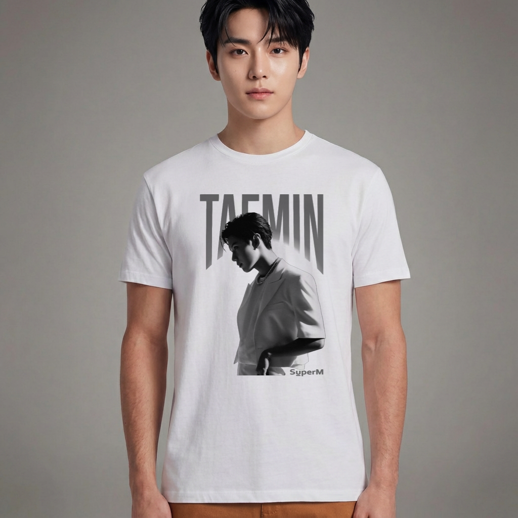 Camiseta Básica Taemin Super M - Branca