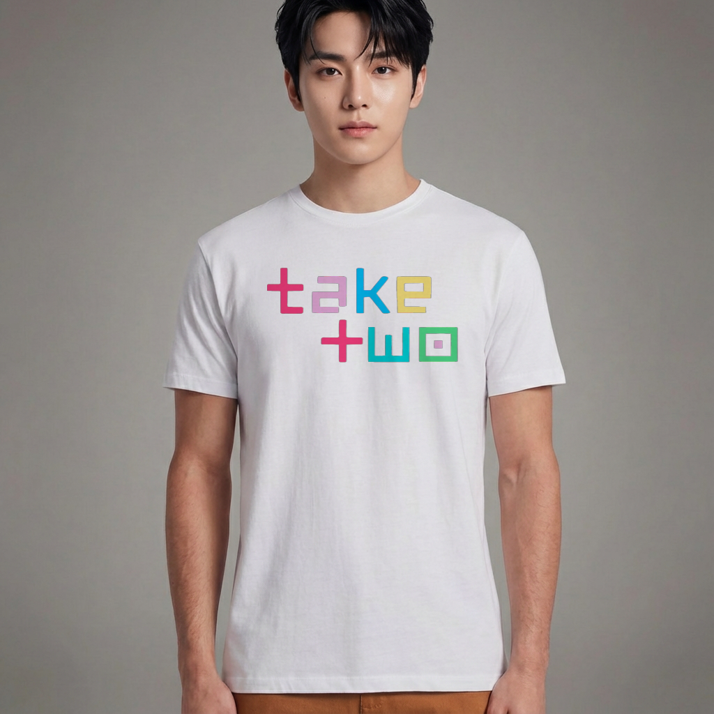 Camiseta Take Two BTS branca