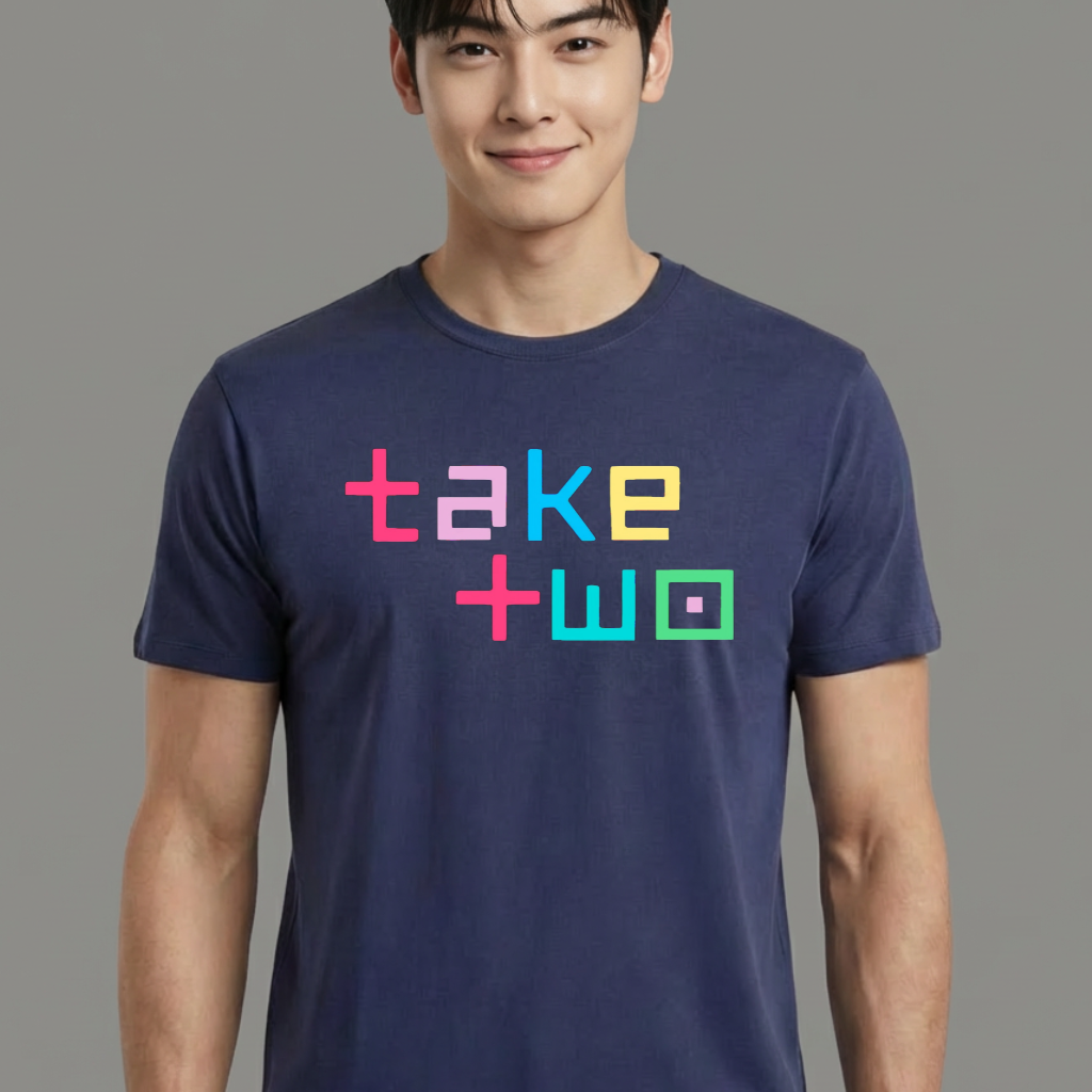 Camiseta camiseta-basica-take-two-bts - Azul