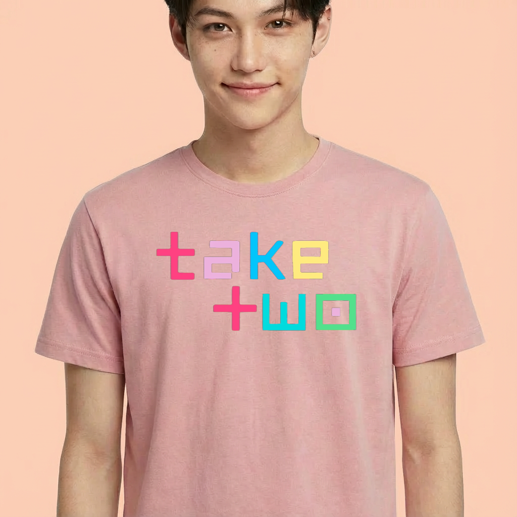Camiseta Take Two BTS rosa