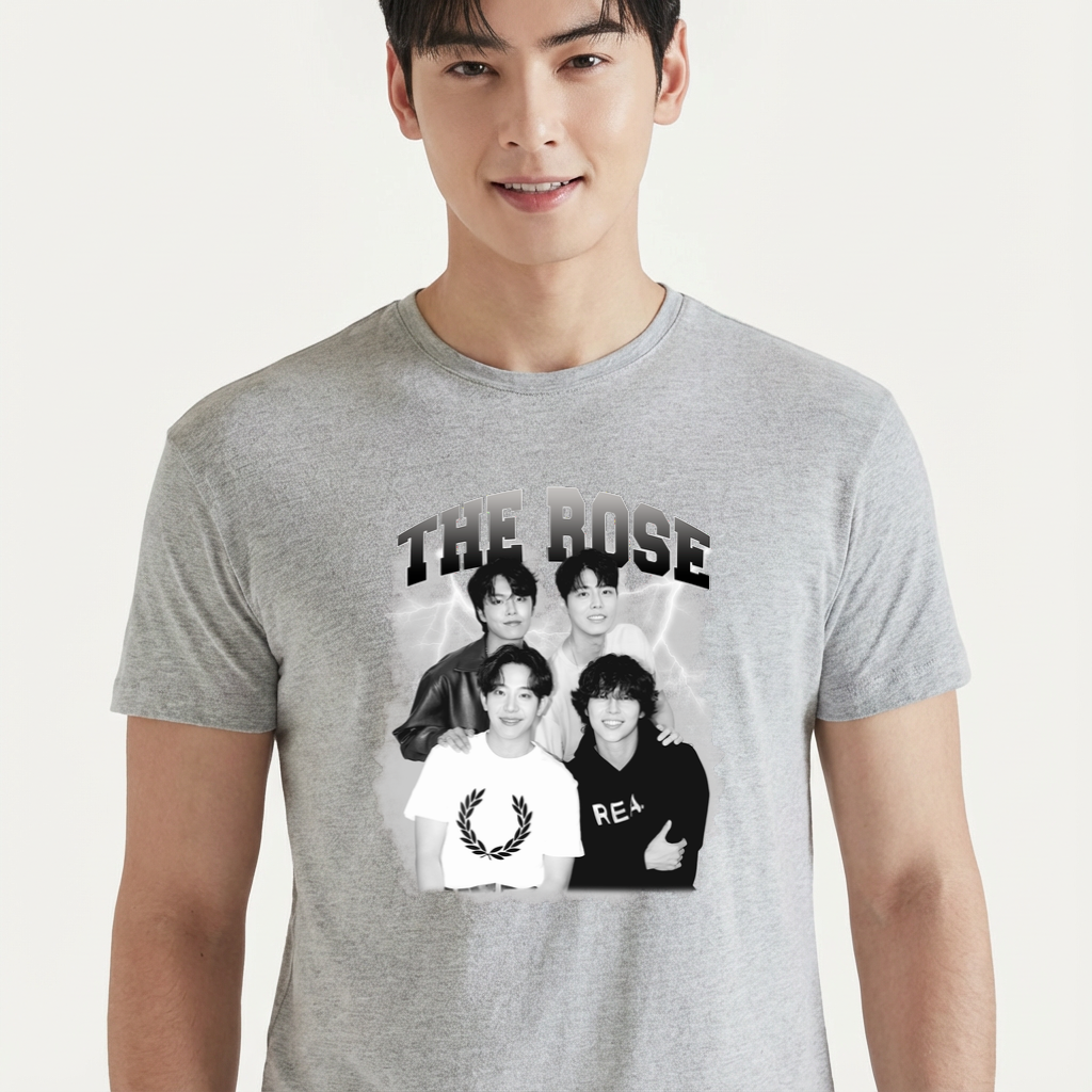 Camiseta The Rose B&W cinza