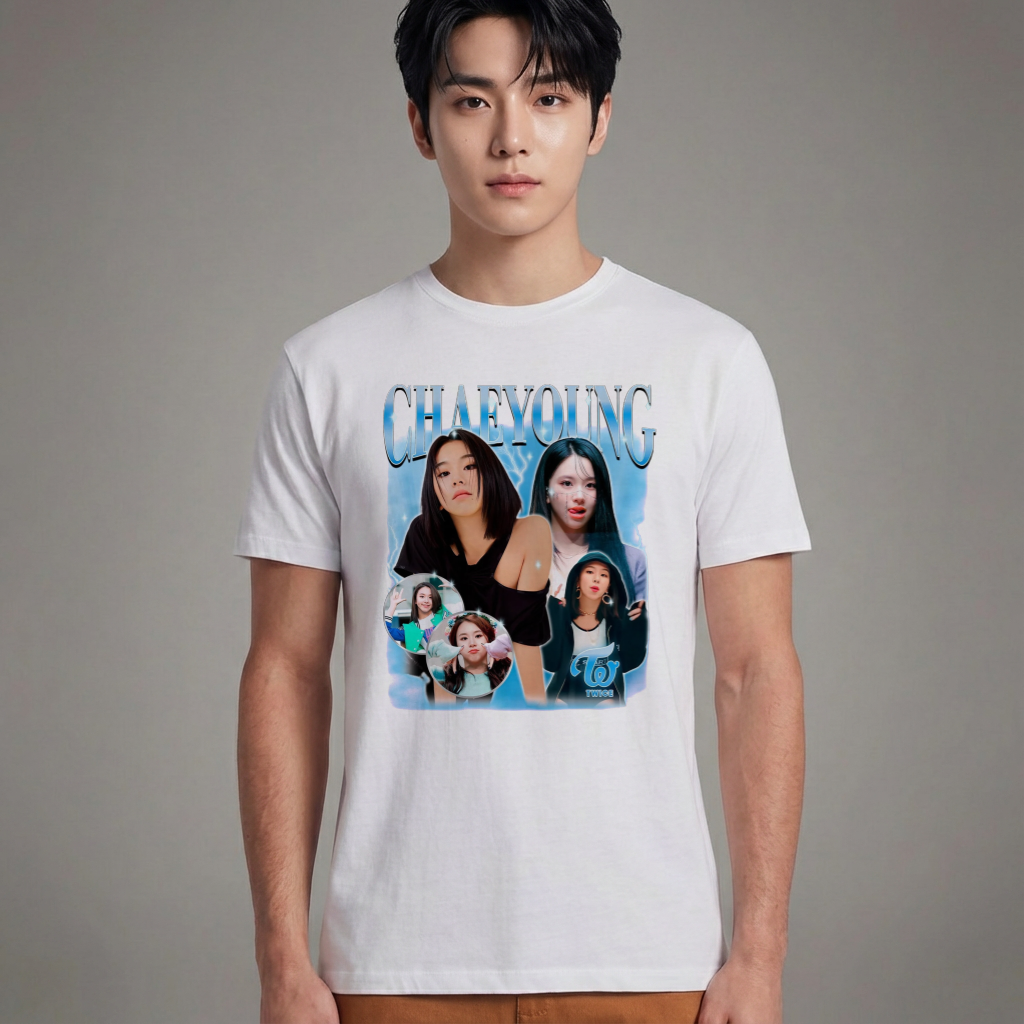 Camiseta Básica Twice Chaeyoung Graphic - Branca