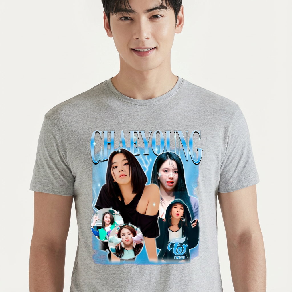 Camiseta camiseta-basica-twice-chaeyoung-graphic - Cinza