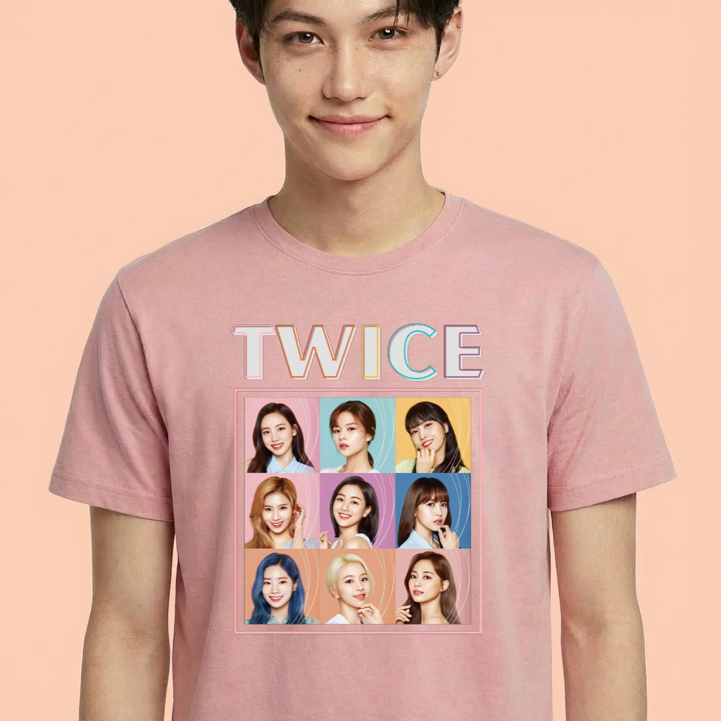 Camiseta Twice Collab Cute rosa