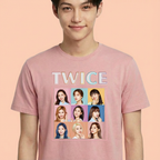 Camiseta Twice Collab Cute rosa
