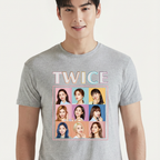 Camiseta Twice Collab Cute cinza