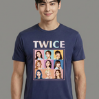 Camiseta Twice Collab Cute azul