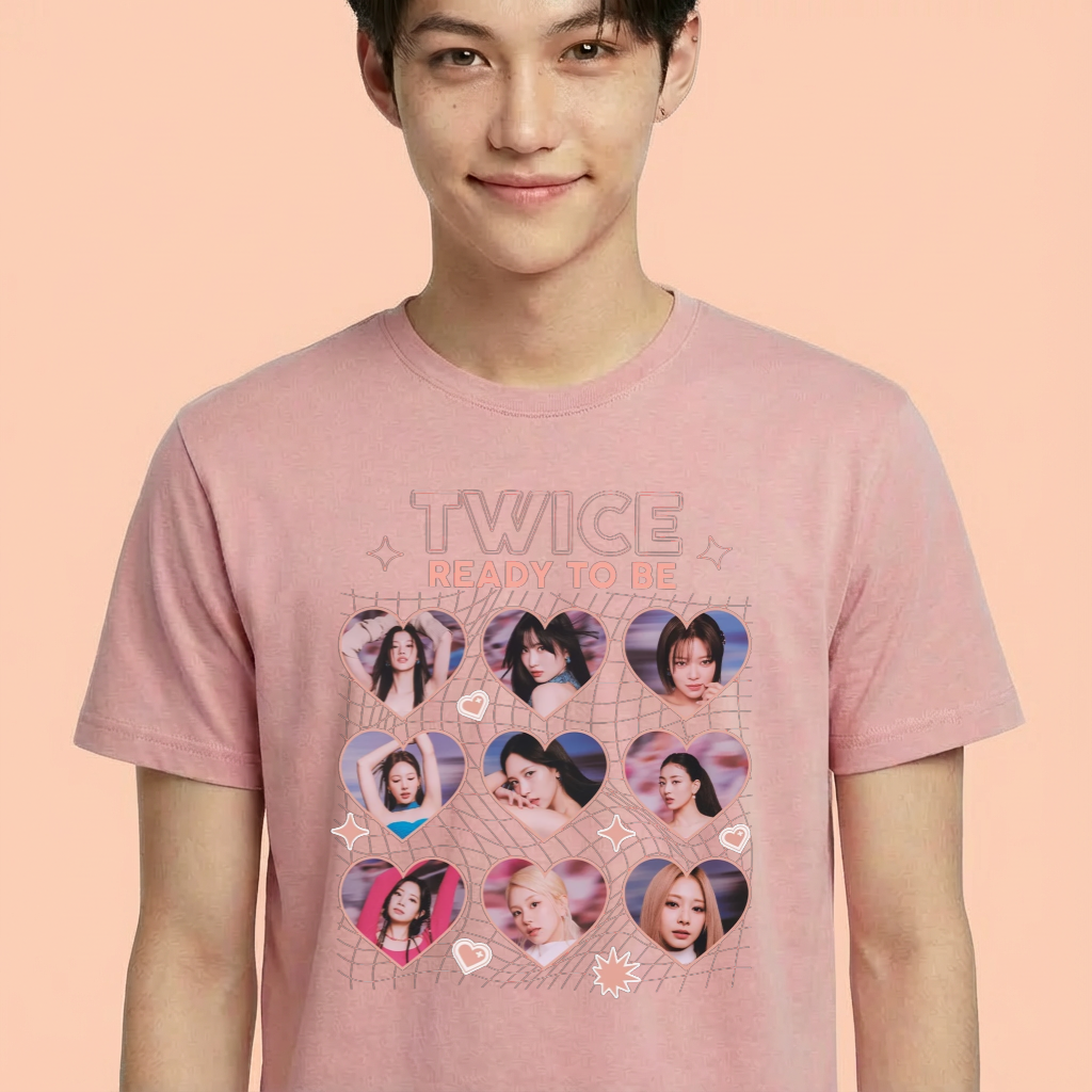Camiseta camiseta-basica-twice-collab-graphic - Rosa