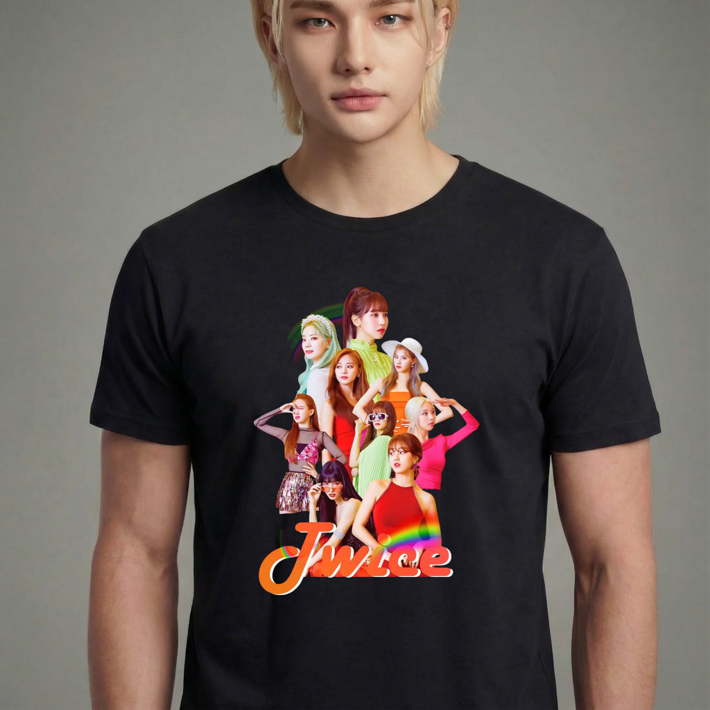 Camiseta Twice Collours preta