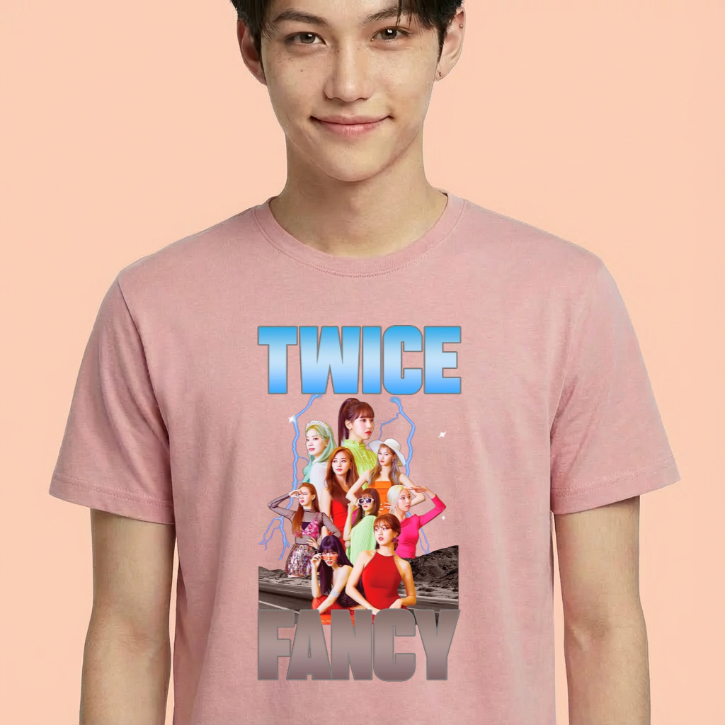 Camiseta Twice Fancy rosa