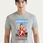 Camiseta Twice Fancy cinza