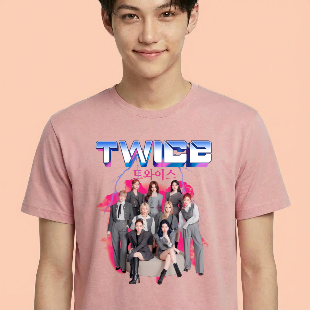 Camiseta Twice Graphic rosa