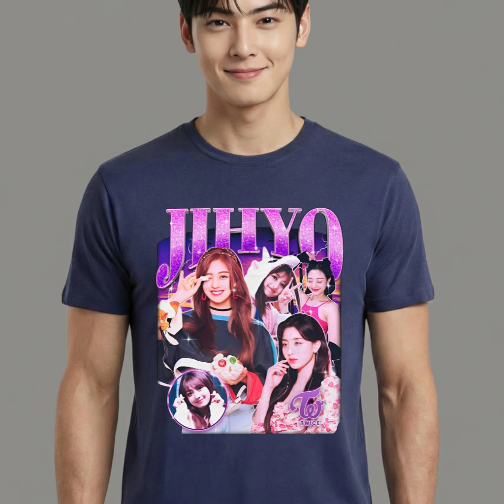 Camiseta camiseta-basica-twice-jihyo - Azul