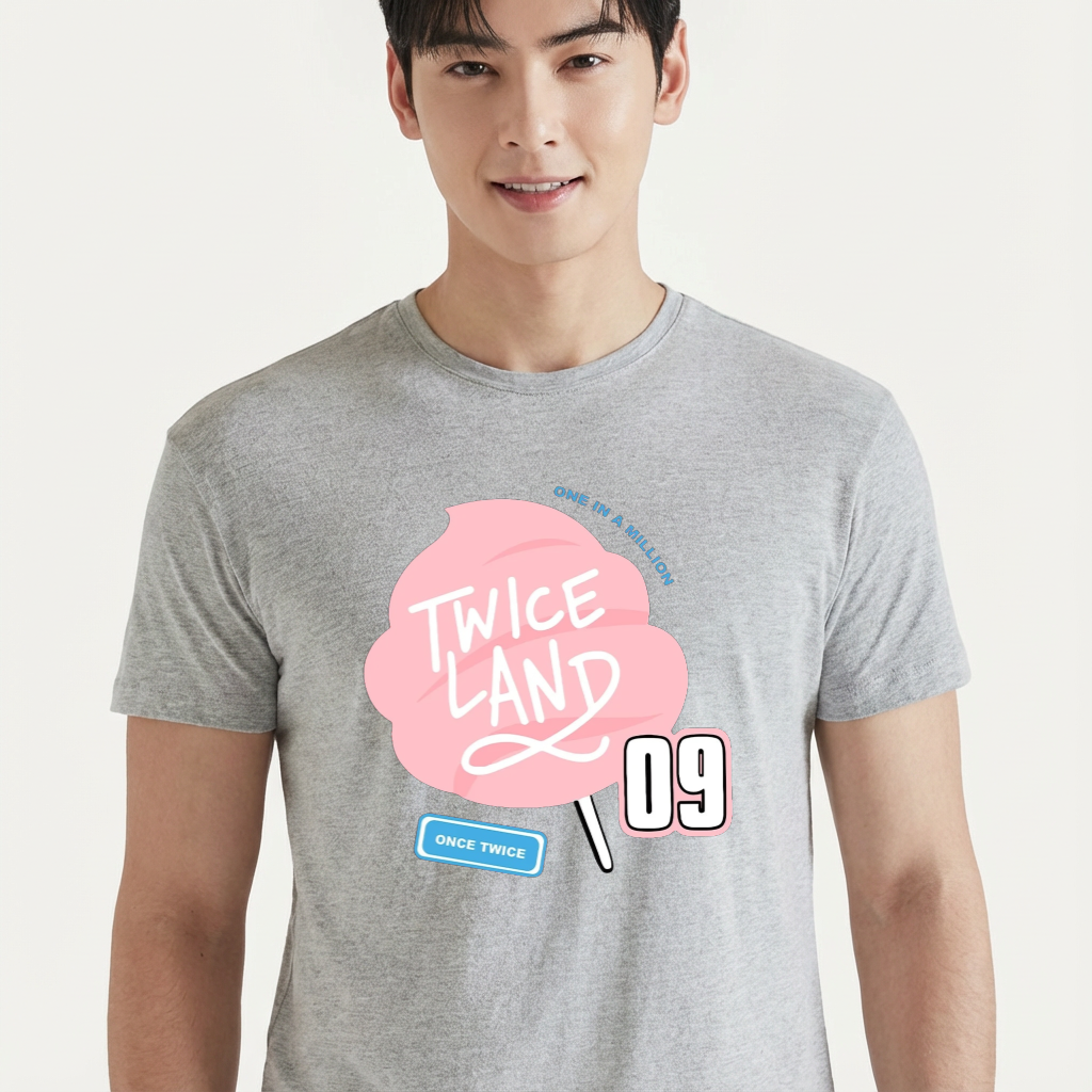 Camiseta camiseta-basica-twice-land - Cinza