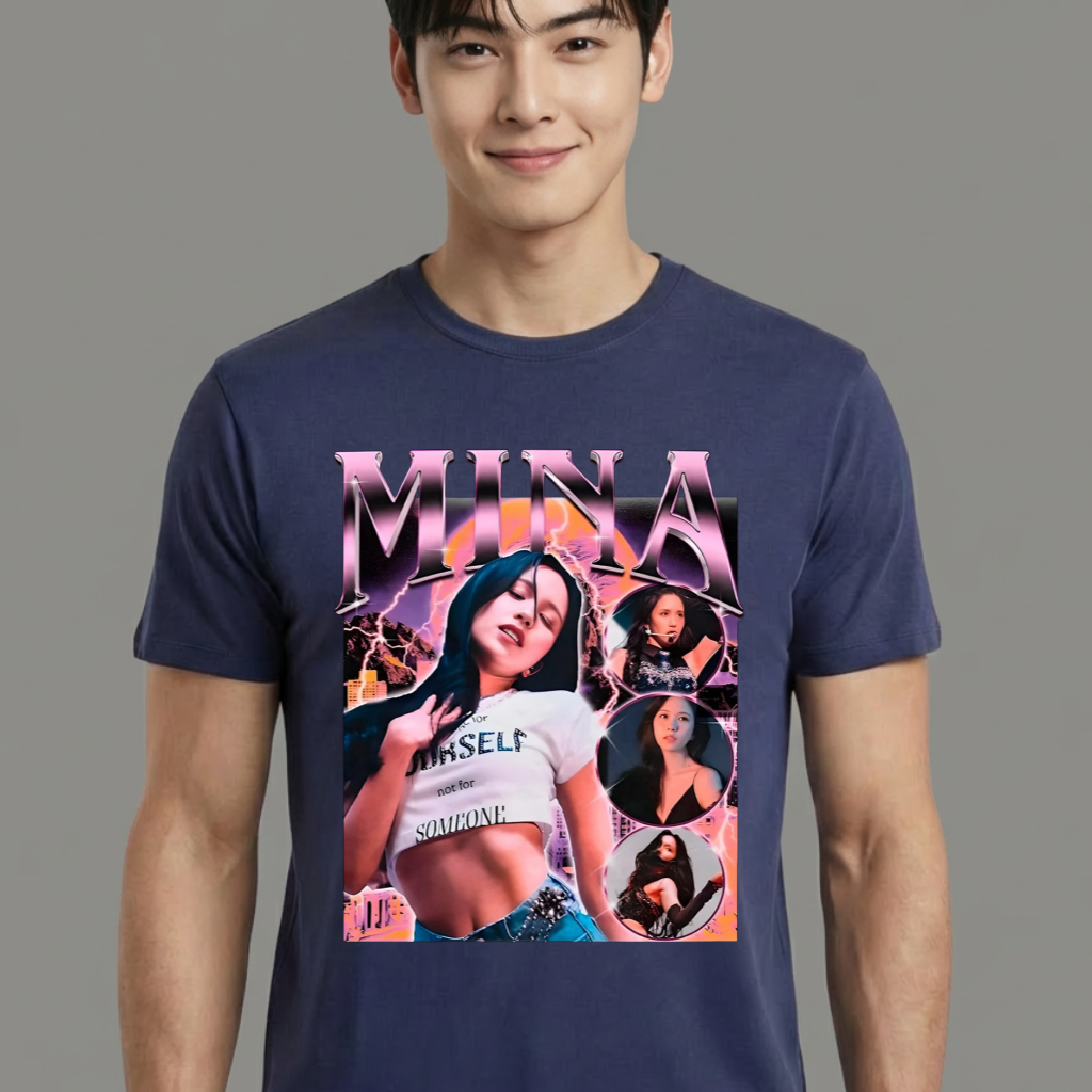 Camiseta camiseta-basica-twice-mina-k-pop - Azul
